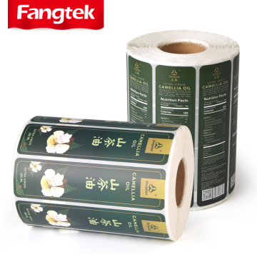 Adhesive waterproof label printing paper sticker labels for olive oil bottles